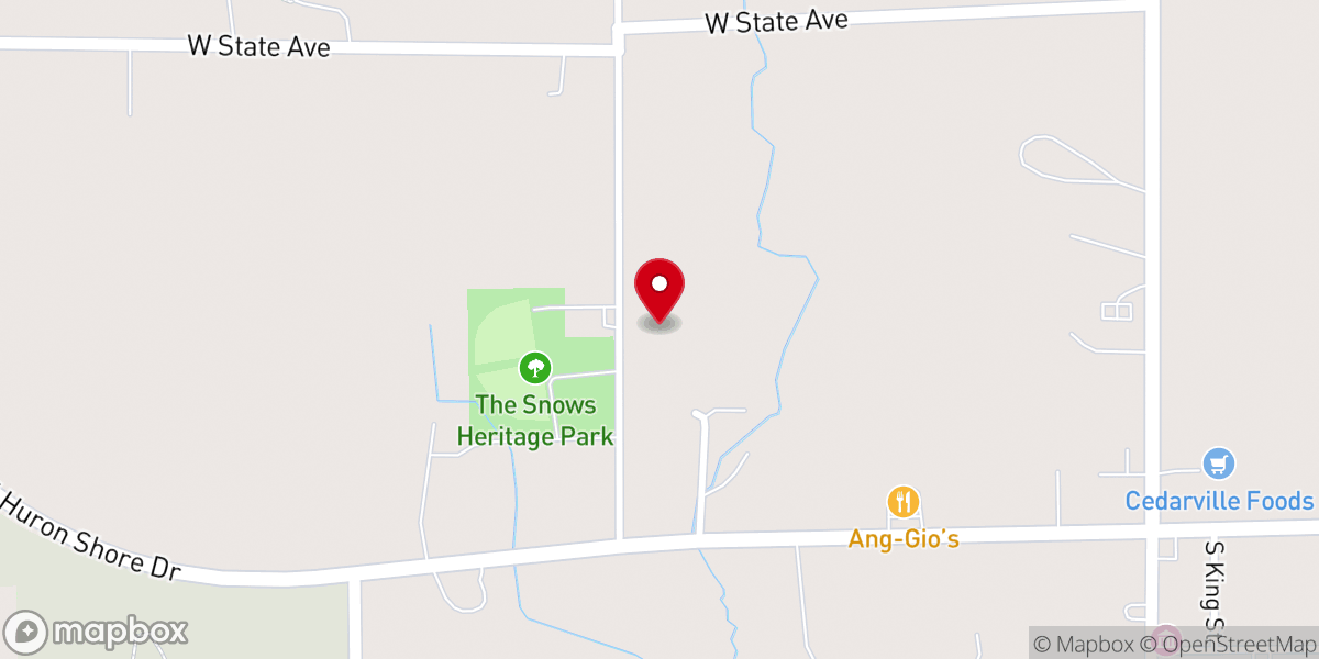 Map showing location of Les Cheneaux Christian Fellowship