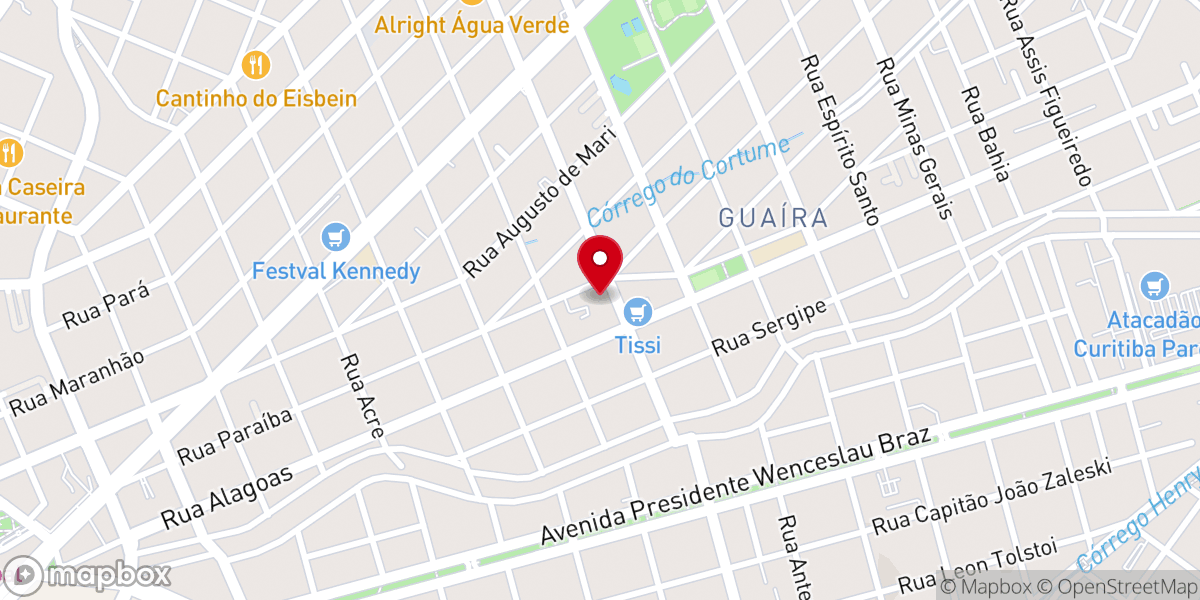 Map showing location of Paróquia São Cristóvão - bairro Guaira - Curitiba/Pr