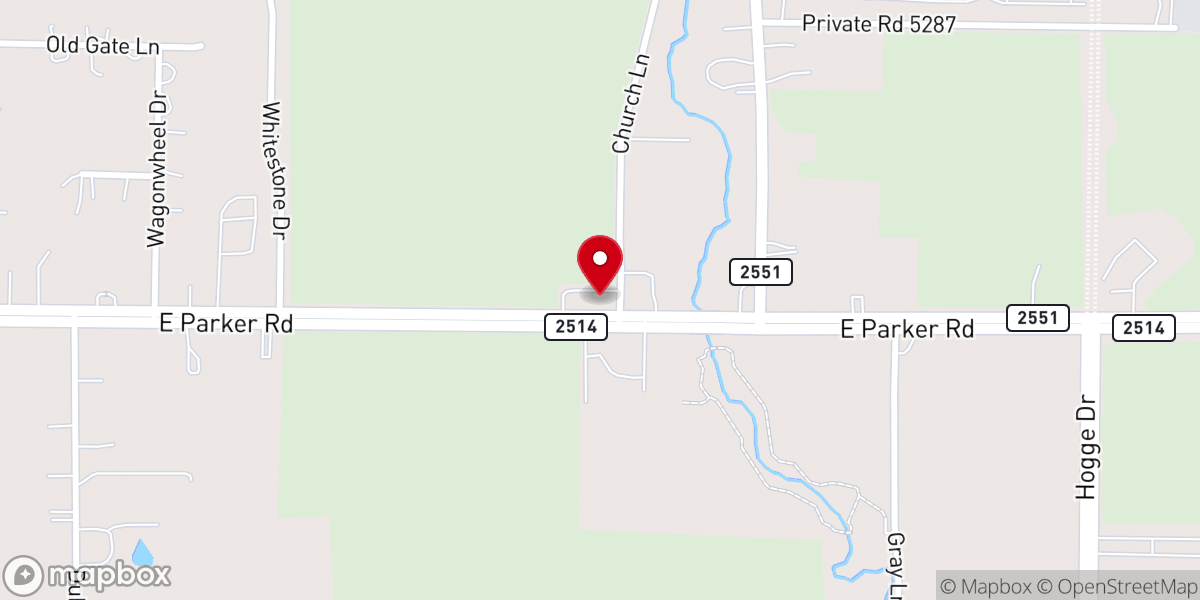 Map showing location of First Presbyterian Church of Allen