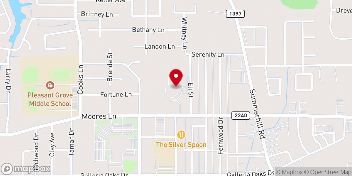 Map showing location of Walnut Church of Christ