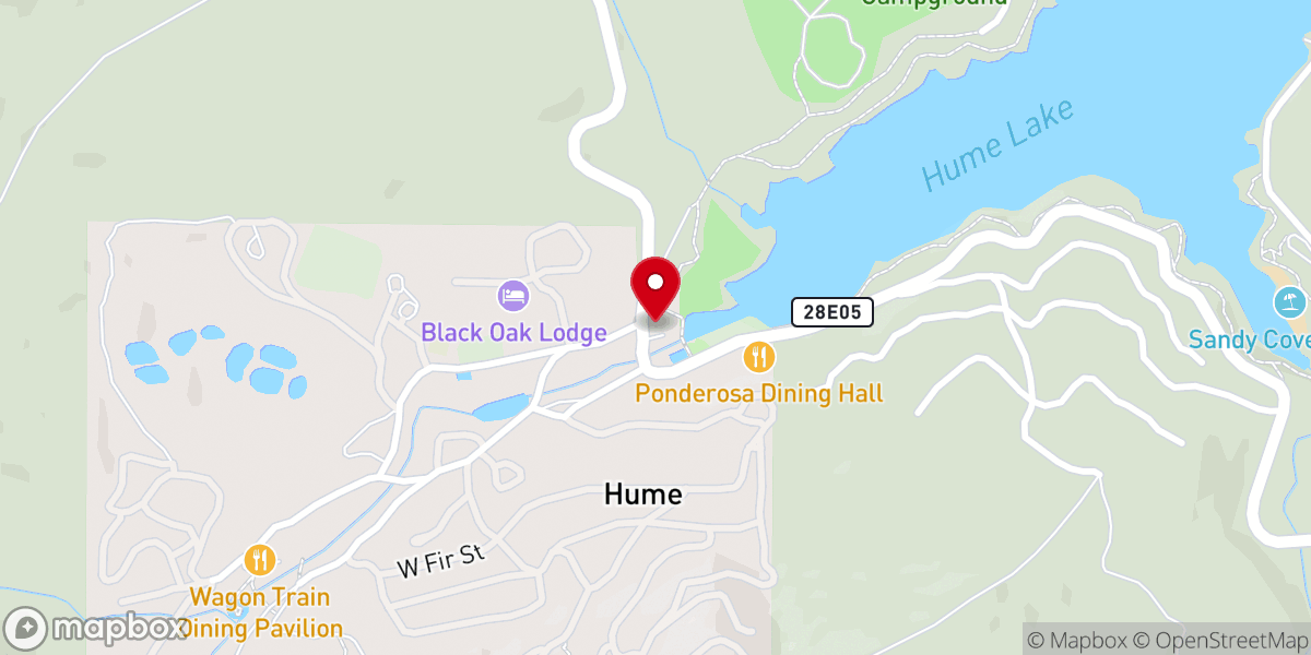 Map showing location of Hume Lake Christian Camps