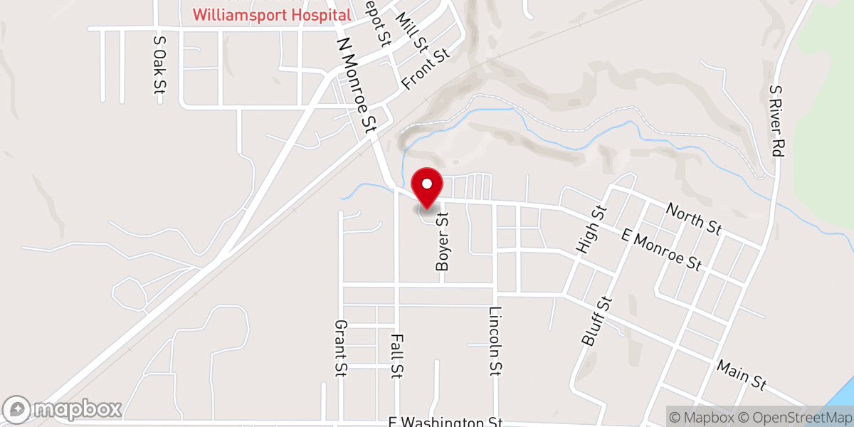 Map showing location of United Methodist Church