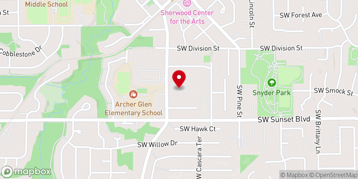 Map showing location of Sherwood Community Friends Church
