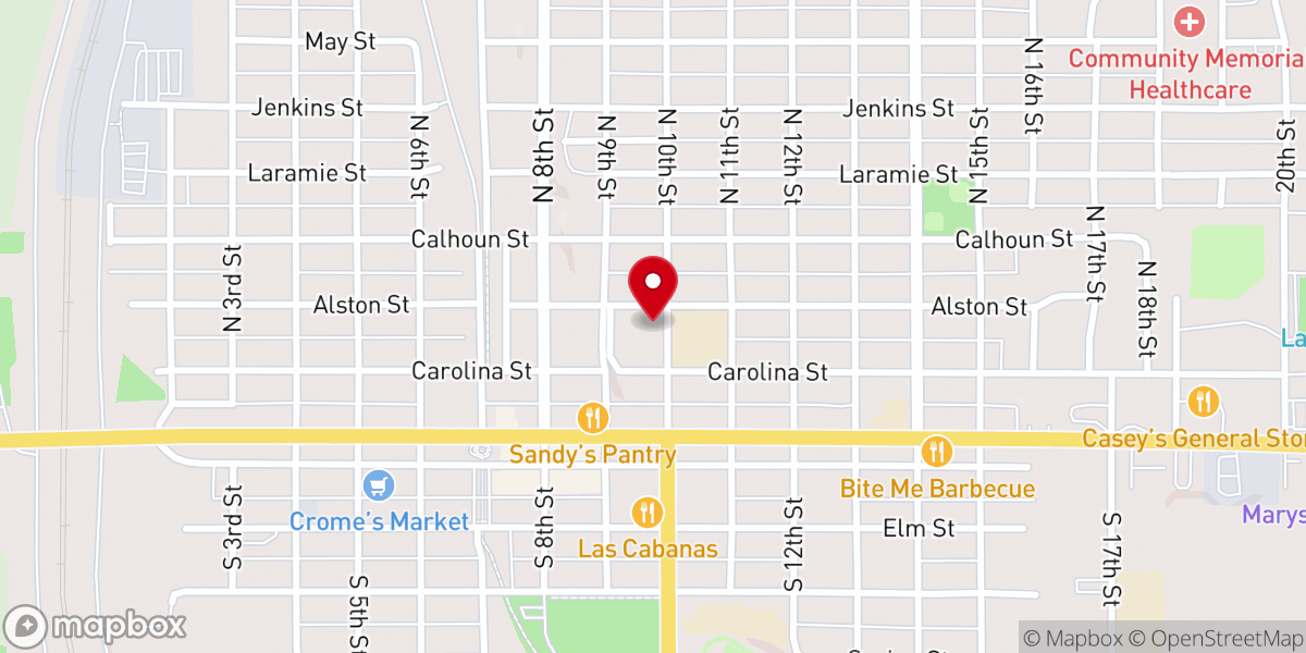 Map showing location of St. Paul's Episcopal Church