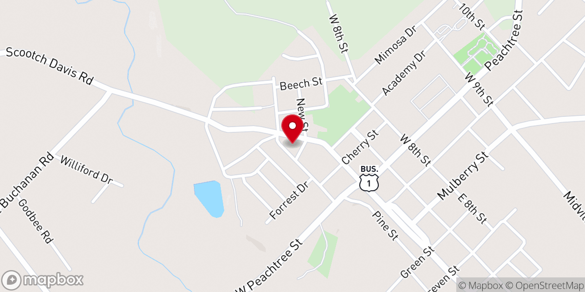 Map showing location of St Paul Baptist Church