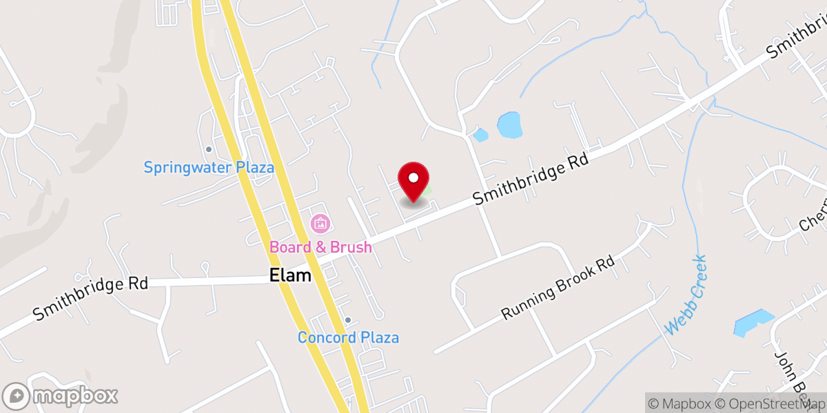 Map showing location of Elam United Methodist Church