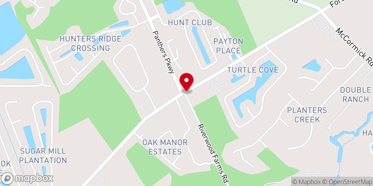 Map showing location of Holy Lamb Lutheran Church