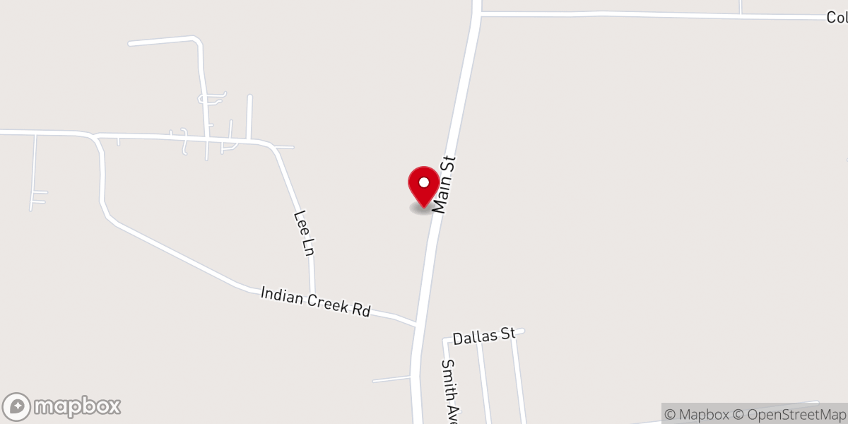 Map showing location of Beans Creek Primitive Baptist
