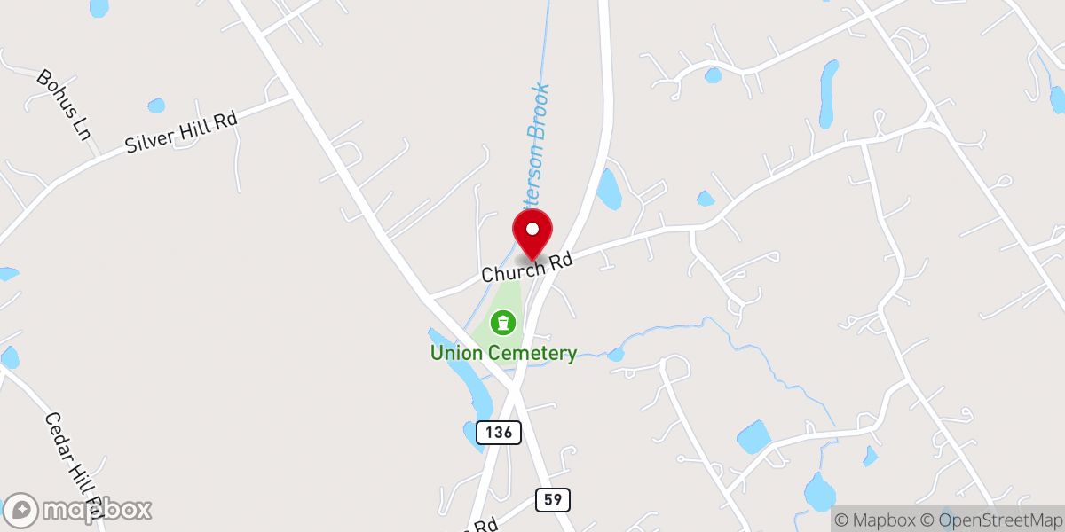 Map showing location of Black Rock Church Easton