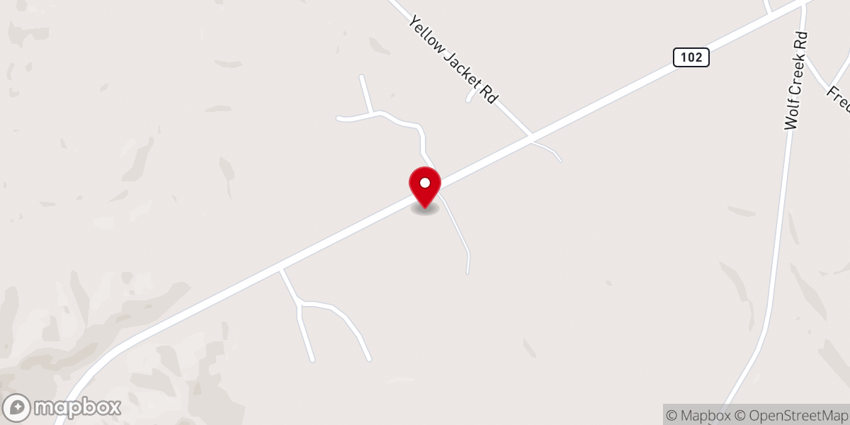 Map showing location of Center Hill Church