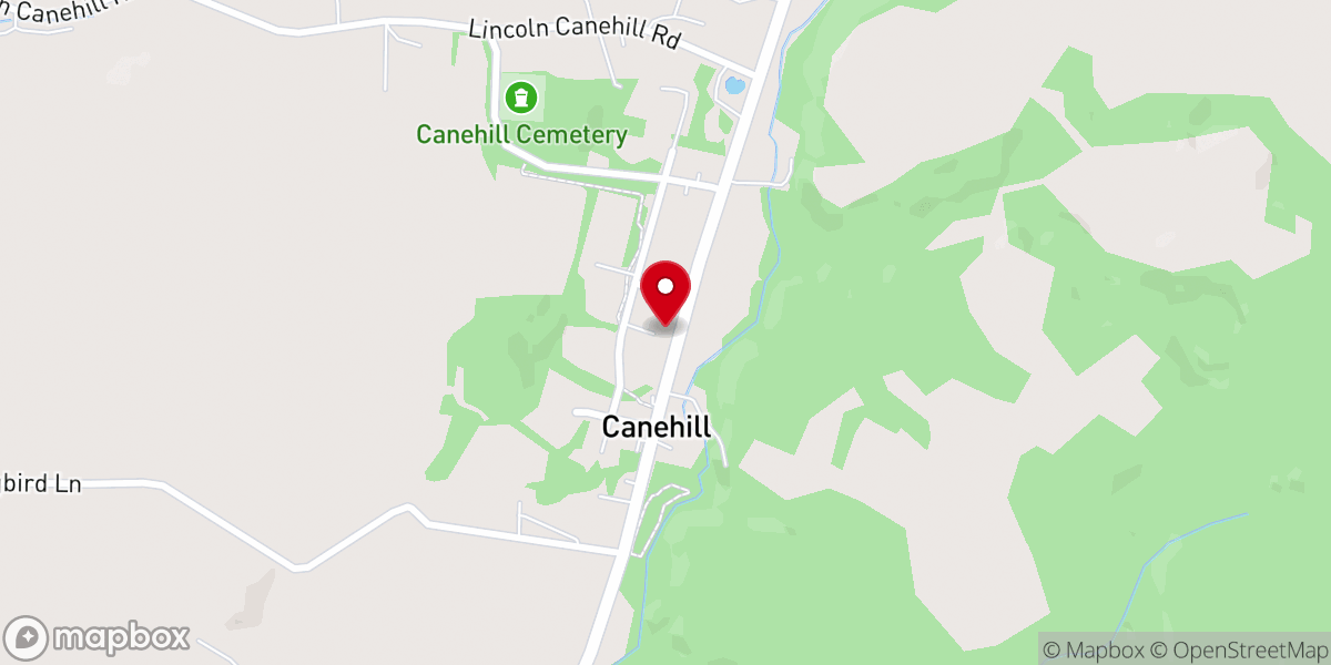 Map showing location of United Presbyterian Church of Canehill