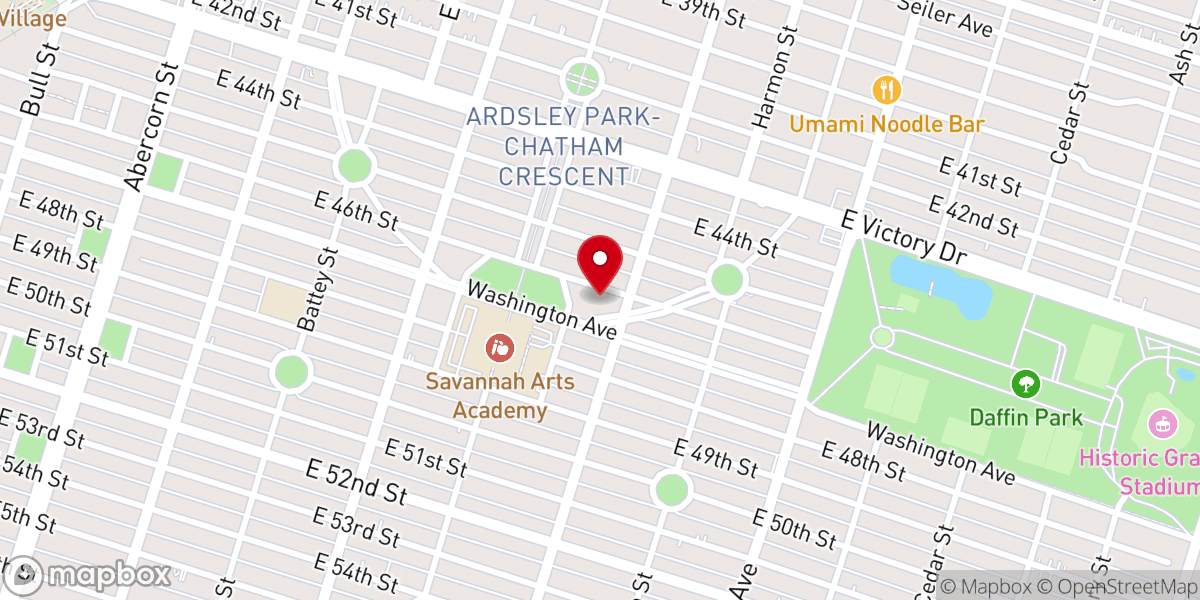 Map showing location of First Presbyterian Church