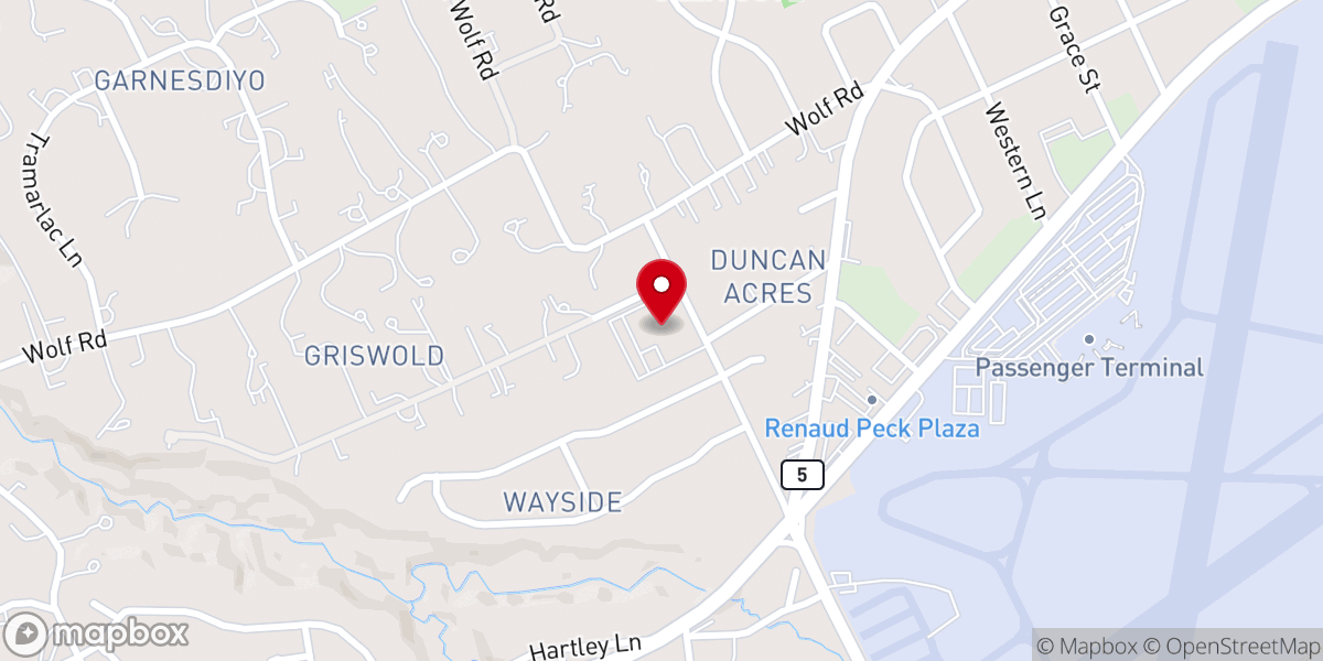 Map showing location of Wayside Presbyterian Church