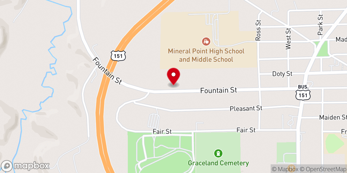 Map showing location of Point Baptist Church