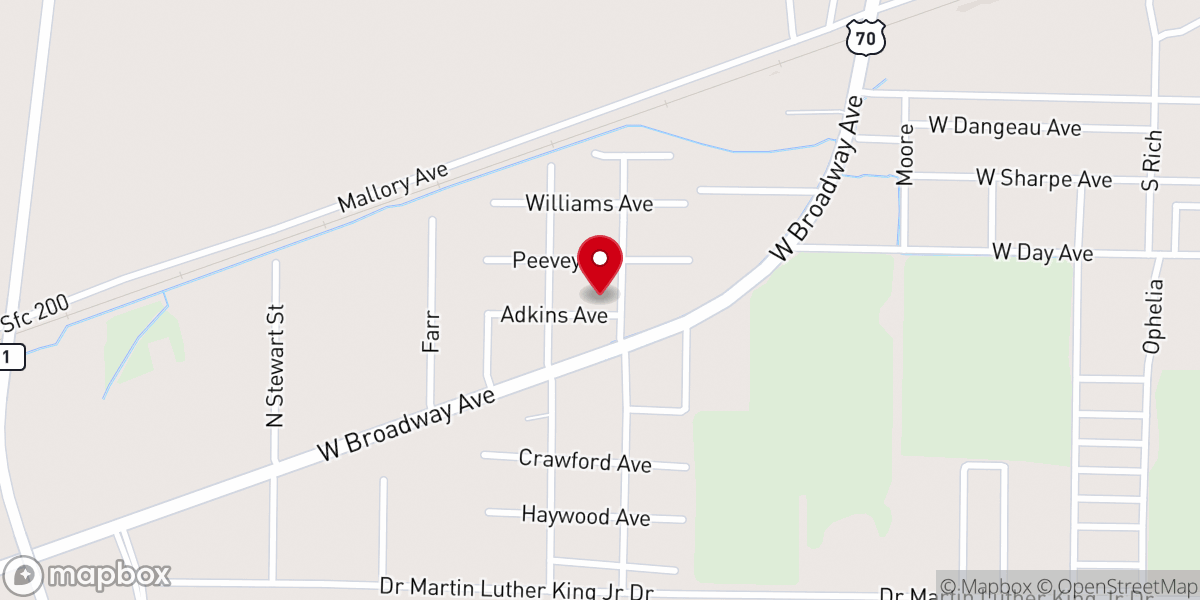 Map showing location of Union Grove Baptist Church