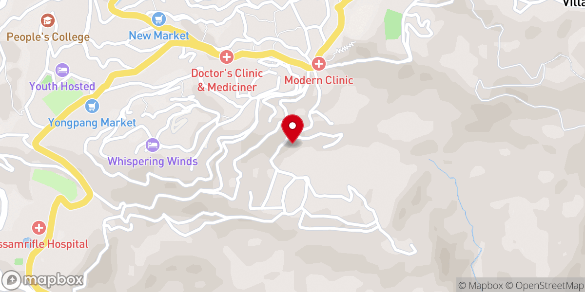 Map showing location of Sangtam Church, Mokokchung