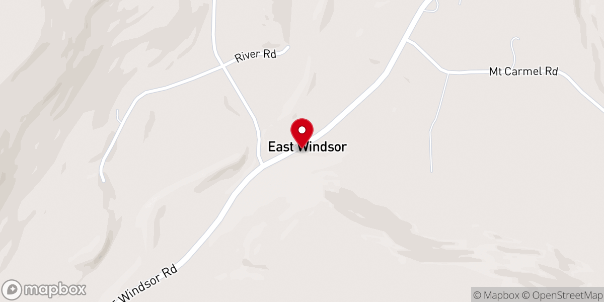 Map showing location of East Windsor Church