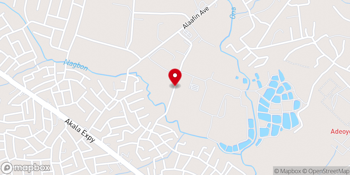 Map showing location of RCCG, Glory House