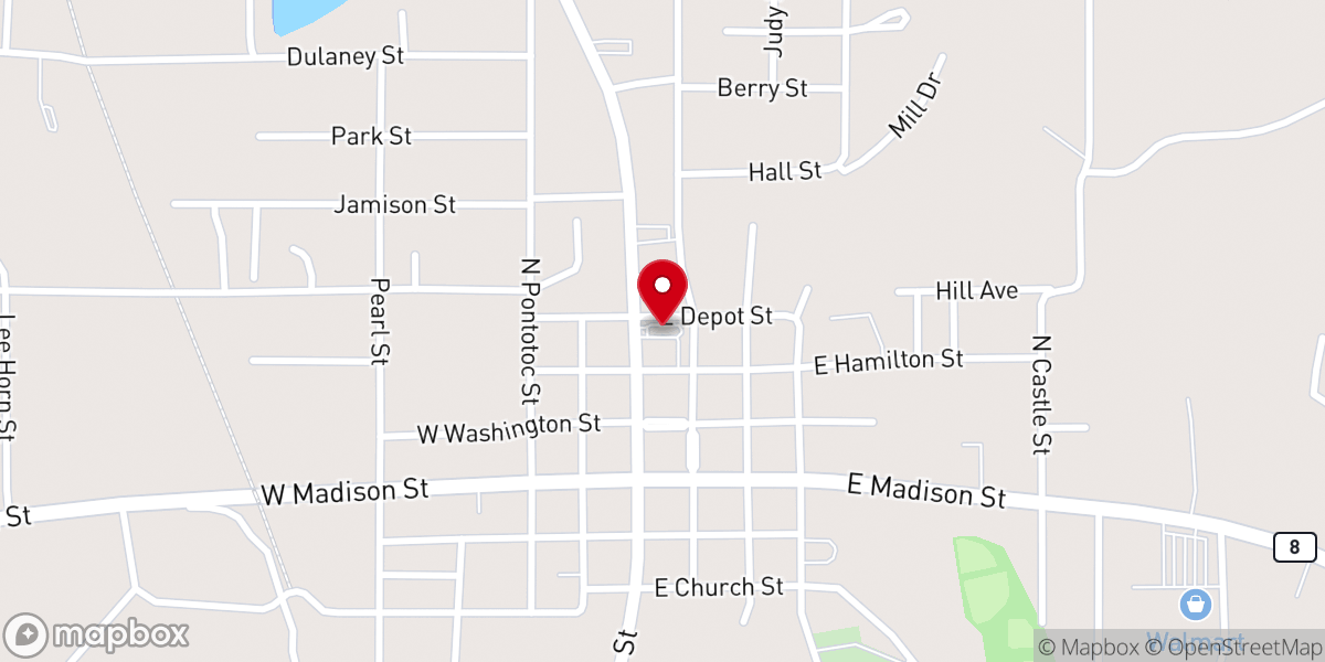Map showing location of McDonald's