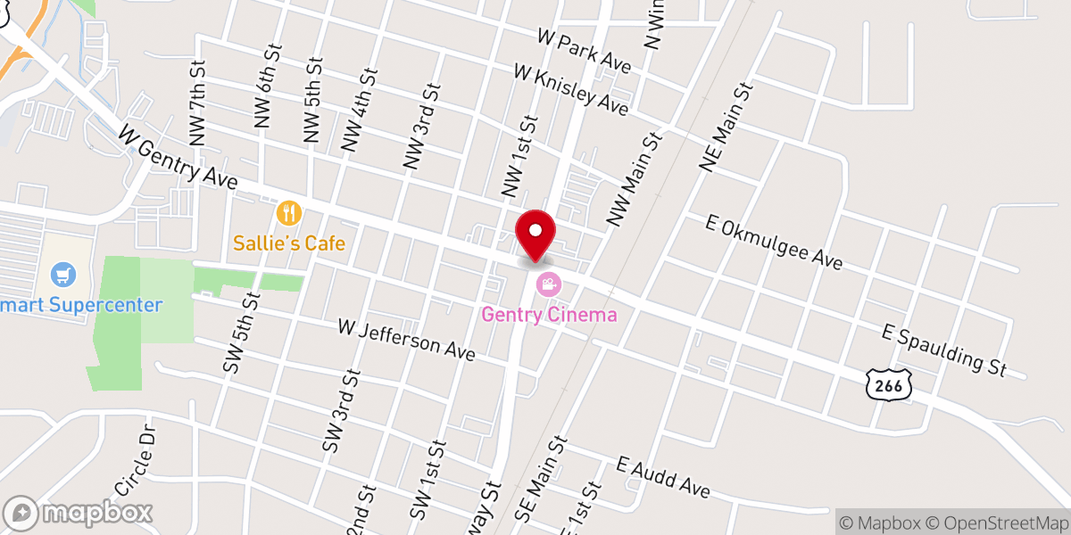 Map showing location of Carter mountain church
