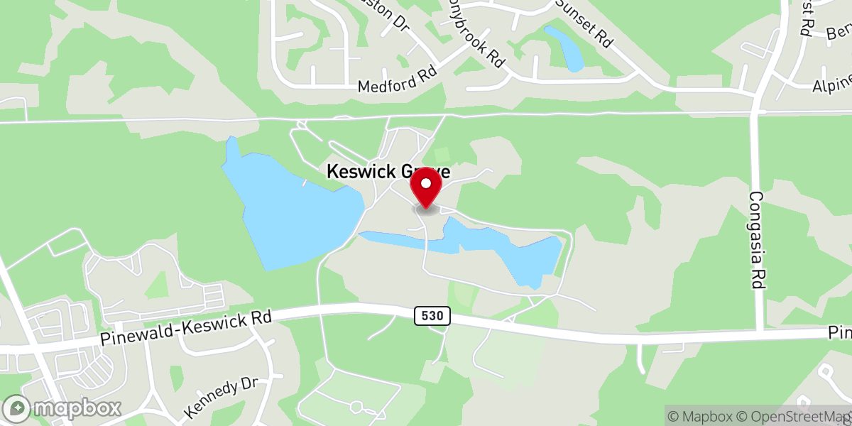 Map showing location of America's Keswick Christian Retreat and Conference Center