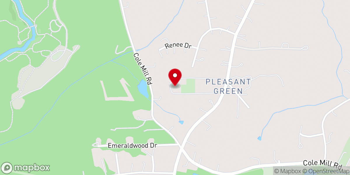 Map showing location of Pleasant Green Church