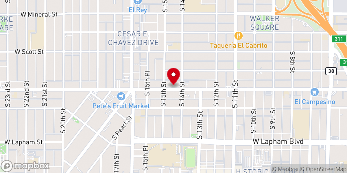 Map showing location of Milwaukee Pentecostal Church Of God