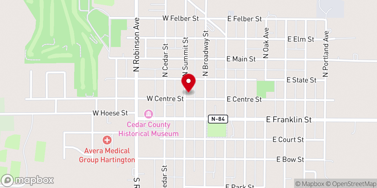 Map showing location of Trinity Lutheran Church