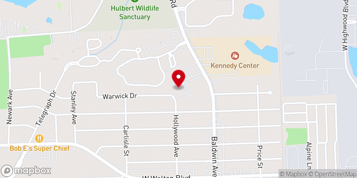 Map showing location of Pontiac Church