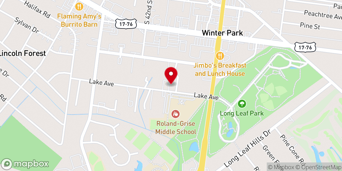 Map showing location of Unitarian Universalist Congregation of Wilmington North Carolina
