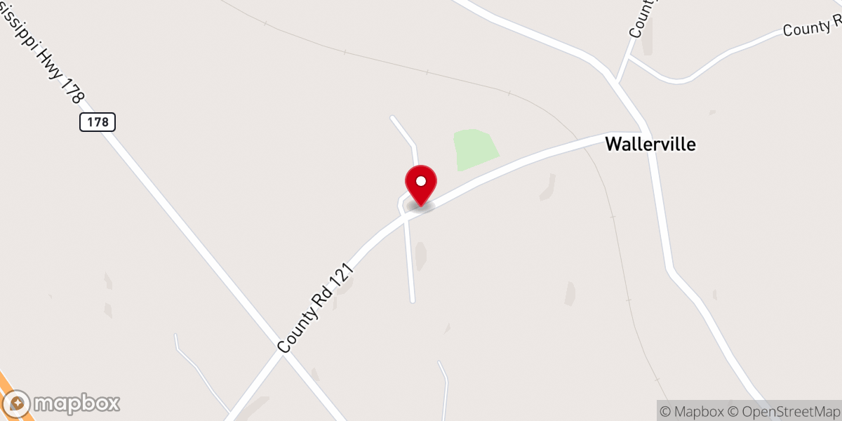 Map showing location of Wallerville Baptist Church