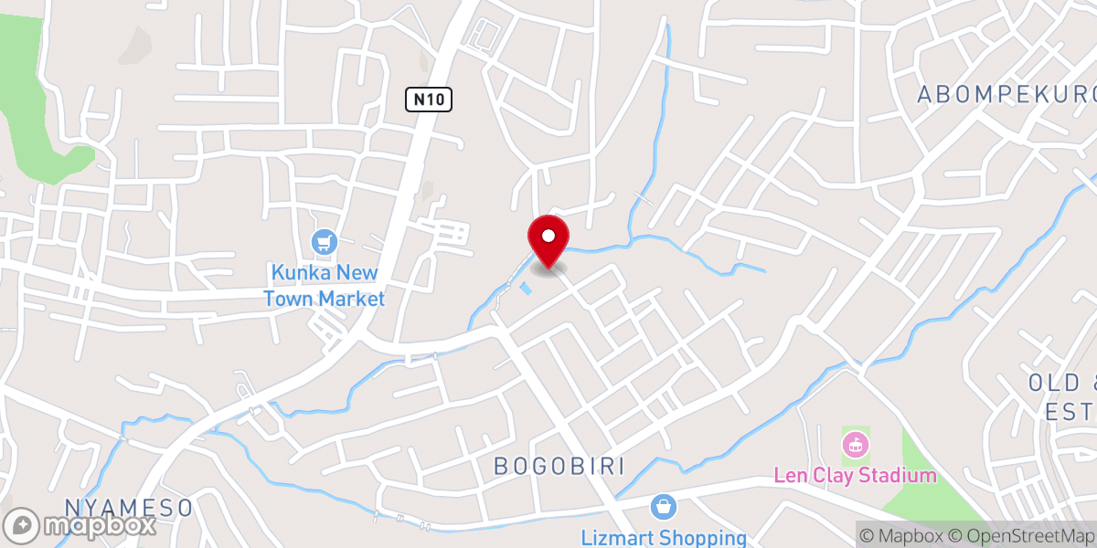 Map showing location of Redemption Baptist Church