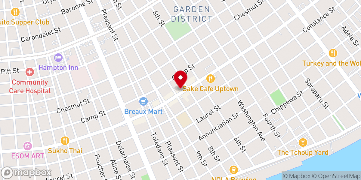 Map showing location of Magazine Antique Mall