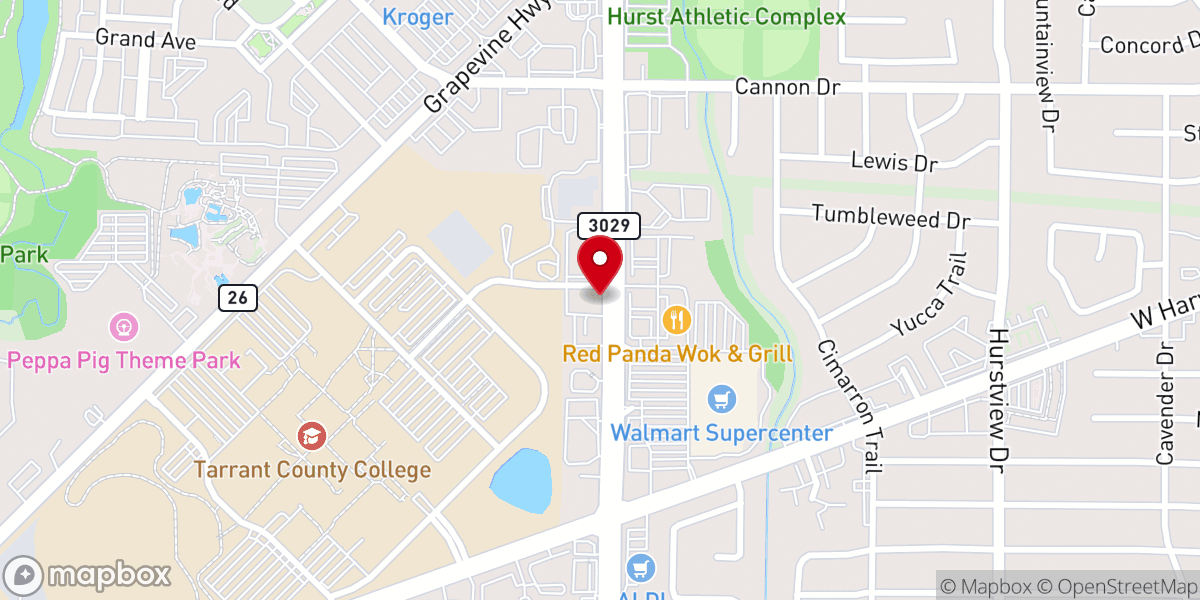 Map showing location of Hidden Pines Chapel | Hurst