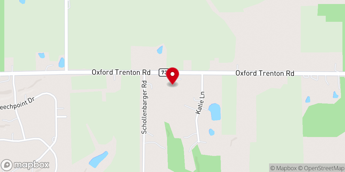 Map showing location of Oxford Baptist Church