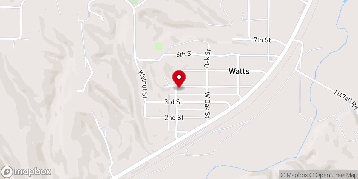Map showing location of First Baptist Church