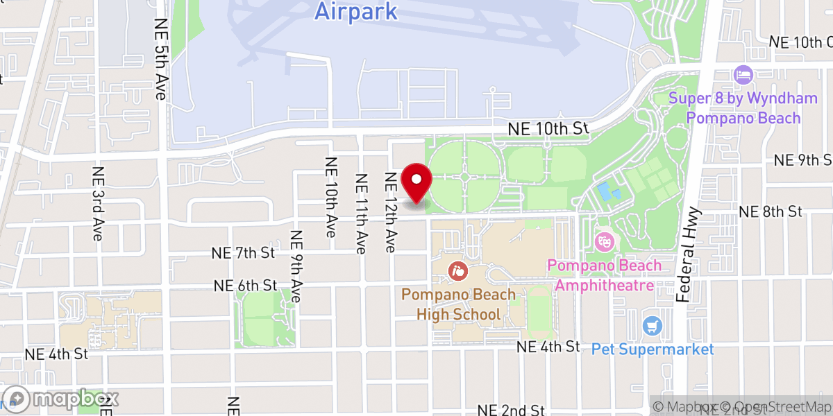 Map showing location of The Church @ Pompano Beach