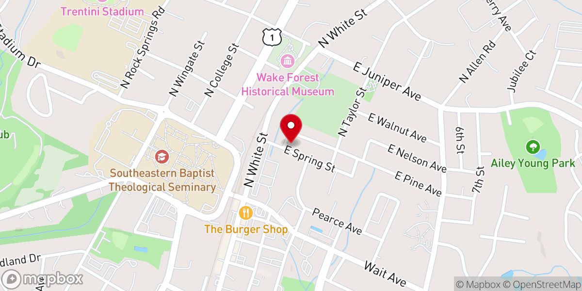 Map showing location of Spring Street Christian Church