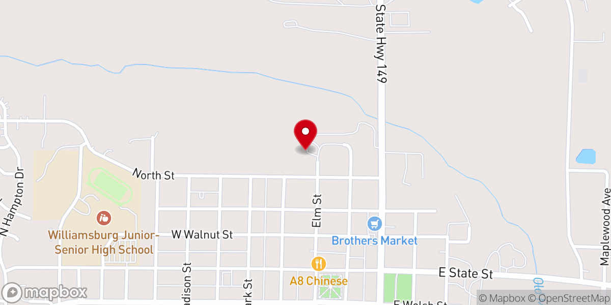 Map showing location of Harvest Baptist Church