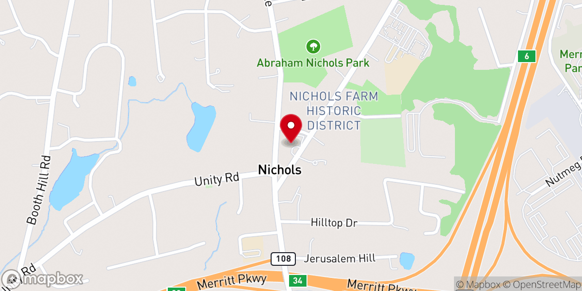 Map showing location of Nichols United Methodist Church