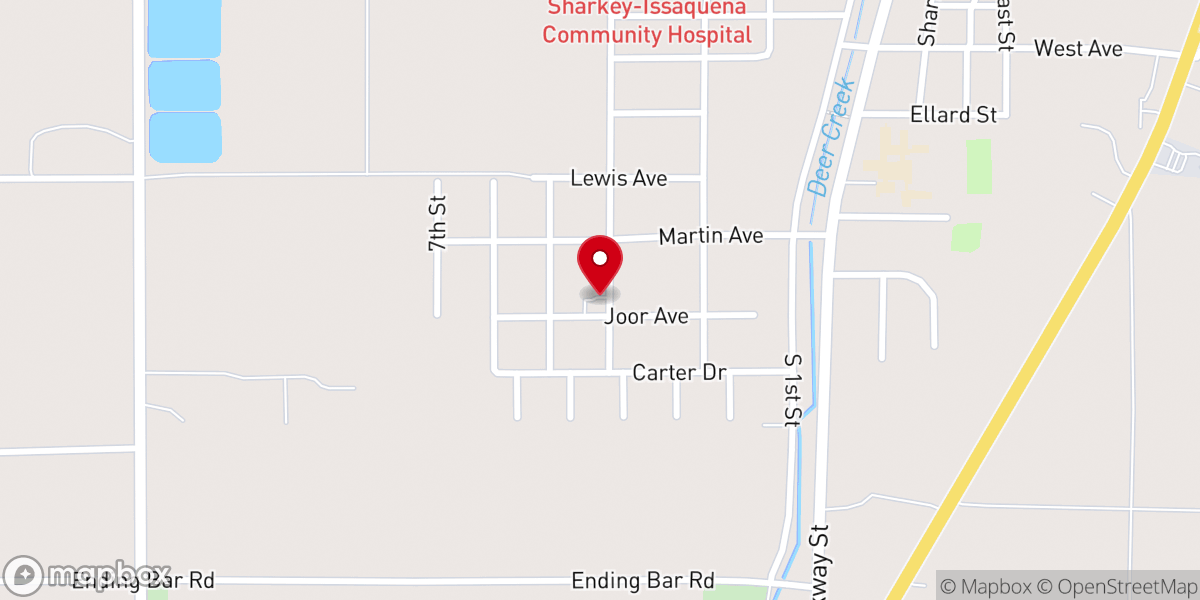 Map showing location of Deer Creek Baptist Church