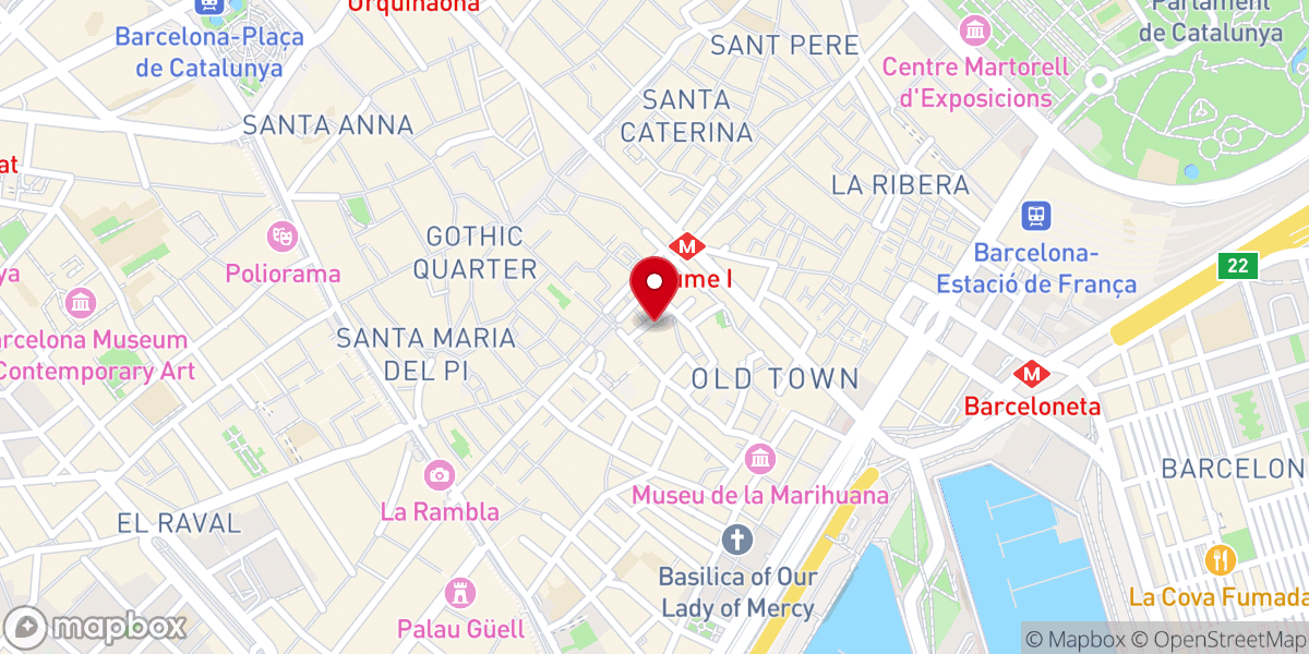 Map showing location of Basílica dels Sants Màrtirs Just i Pastor