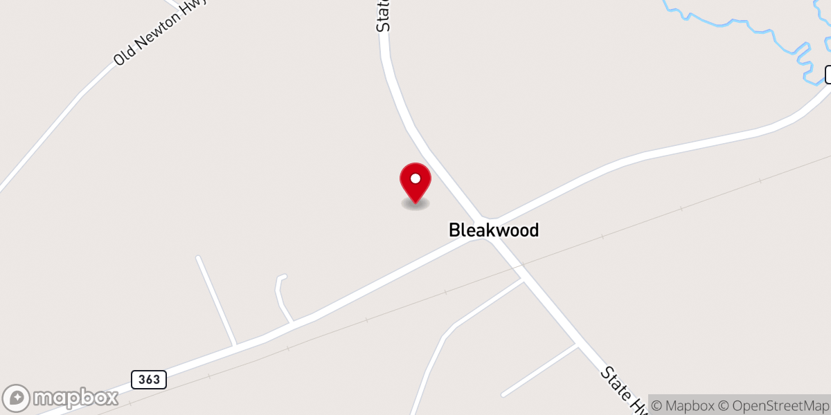Map showing location of Three Cross Cowboy Church in Bleakwood