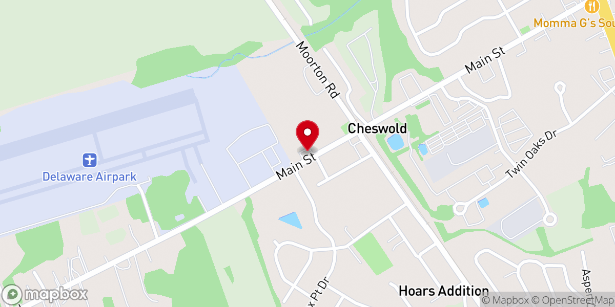 Map showing location of Cheswold Global Methodist Church