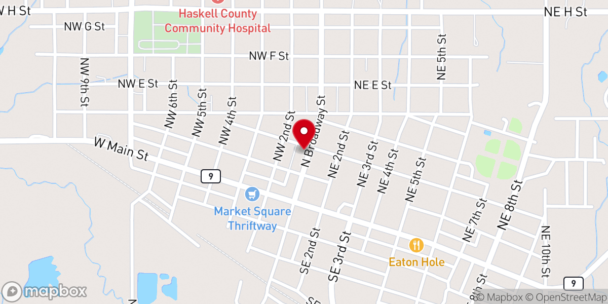 Map showing location of First Baptist Church