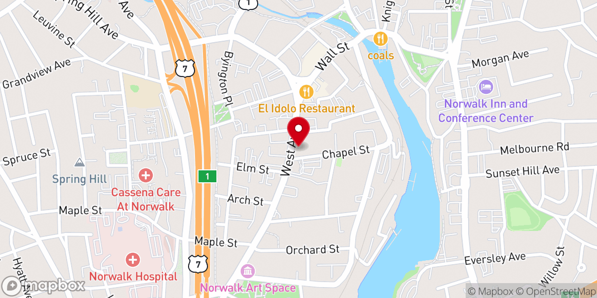 Map showing location of St. Mary Roman Catholic Church