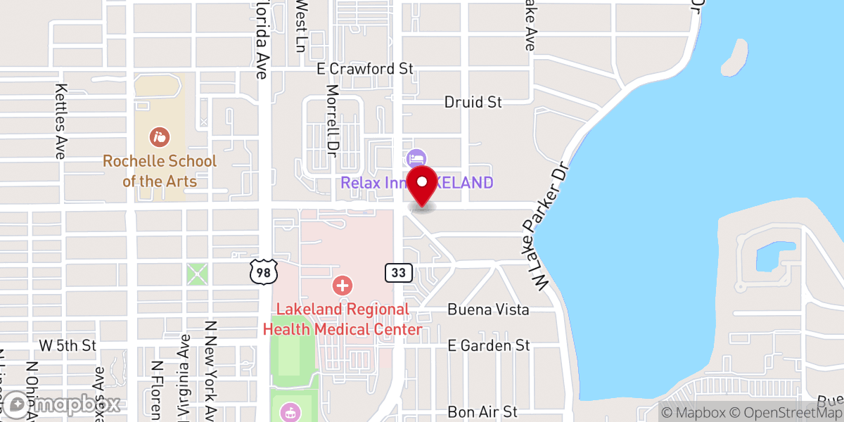 Map showing location of Parkview Baptist Church