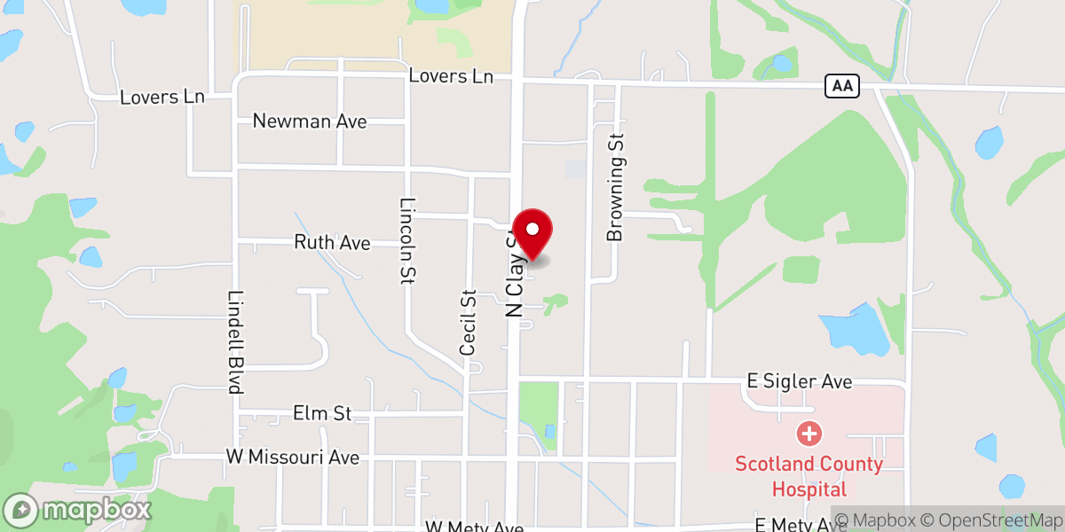 Map showing location of St Paul Lutheran Church