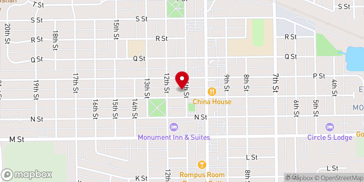 Map showing location of Gering Zion Church