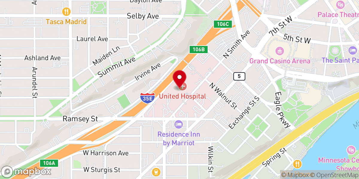 Map showing location of Allina Mental Health Assssmnt